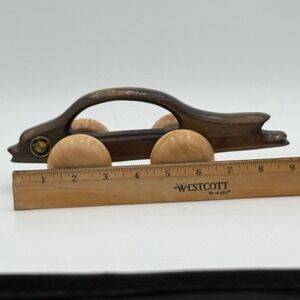 BMW Wooden Toy Car Handcrafted Minimalist Desk Model Collectible Brown 9 Inch